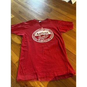 Vtg Champion‎ Amstel Light 95 Calorie Beer Shirt American Division M 1970s